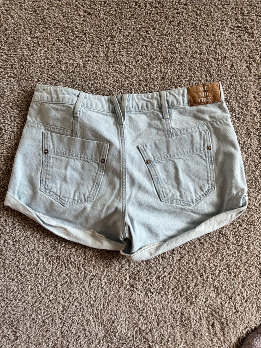 Free People We The Free Beginner’s Luck Denim Slouch Shorts Size 28